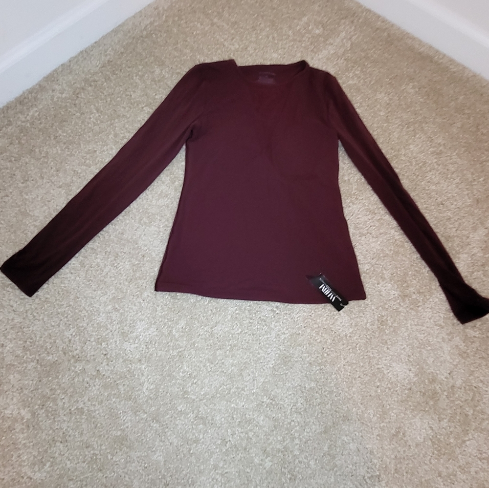 WHBM ® FORME Top de malla de manga larga(39)